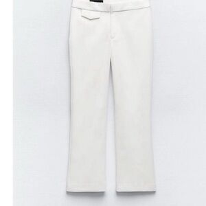 Zara White Ankle Cropped Pants